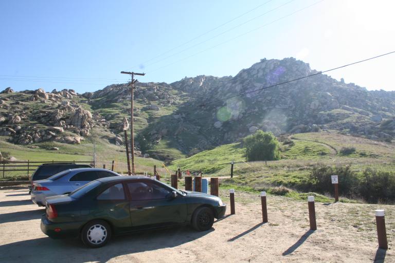 Box Springs Mountain Reserve - Visitors park at the entrance