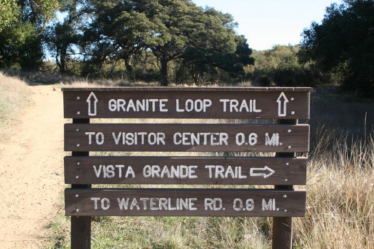 Trail signs on the reserve